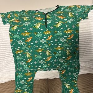 Little Sleepies Green Dinosaur Pajama Set